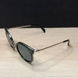 CELINE CL40011U 98V GREEN SHINNY SILVER SUNGLASSES MADE IN ITALY Celine CL40011U 98V 49Mm Round Women main image 4